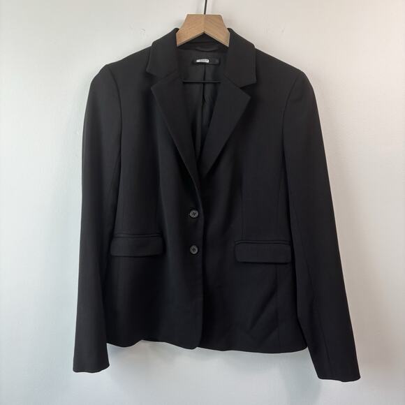 Karl Lagerfeld Womens Blazer 4 38 Black Wool Preppy Workwear Professional - Picture 1 of 8